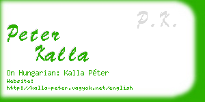 peter kalla business card
