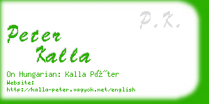 peter kalla business card